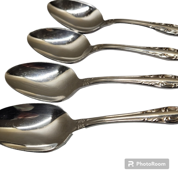 *M5 Onieda silverwear 6" teaspoons Bourbon style pattern set of 4 - Picture 7 of 9